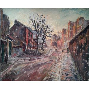 Fernand Laval 1886–1966 - Le Lapin Agile, Rue Des Saules And The Fortifications - Oil On Canvas, Signed And Dated