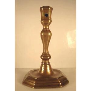 Regency Period Bronze Candlestick With Baluster Stem - Mid-18th Century