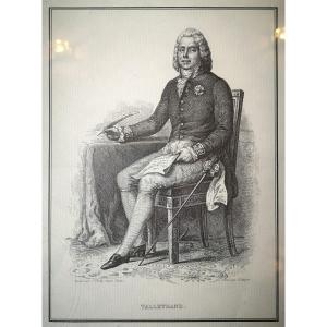 19th-century Engraving Of Talleyrand By Boilly Isabey – Historical Portrait – Watermarked Paper