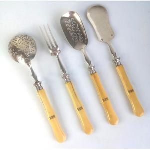 A Solid Silver And Ivory Petits Fours Cutlery – Ernest Cardeilhac – Late 19th Century