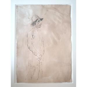 Théophile Alexandre Steinlen (1859-1923) Le Cheminot - Ink On Paper, Signed - 31 X 45 Cm