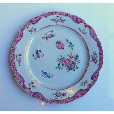Plate Porcelain China Of India Company - Period Qianlong 18th