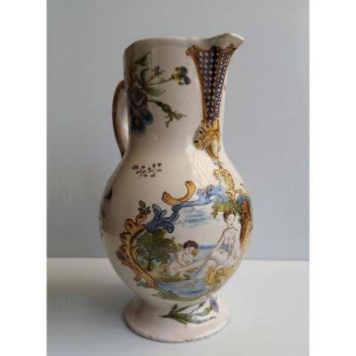 Earthenware Pitcher - Lille, 18th Century - Mythological Scene: Venus At Her Bath - 1740–1760