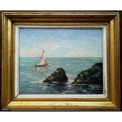 Hsp Jakob Madiol Dit Jacques Madyol 1871 1950 Sailboat Near The Coast