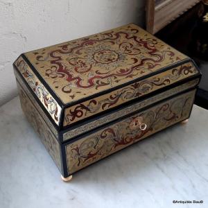 Jewelry Box In Boulle Marquetry On All Sides, XVIII Th Century