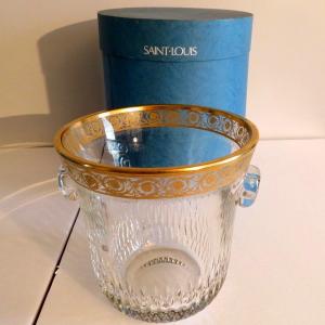 Saint Louis Thistle Gold Crystal Champagne Bucket With Original Box