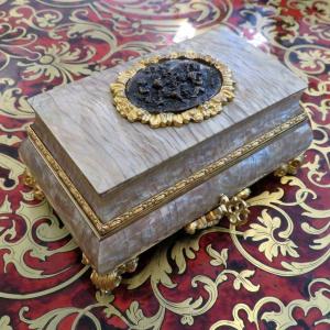 Box In Mother-of-pearl Marquetry And Boulle Bronze Napoleon III Period