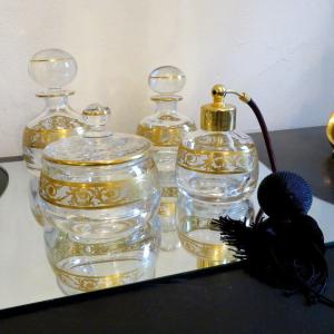 Set Of Beauty Perfum In Crystal St - Louis Thistle Gold