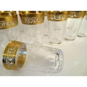 1 Tea Cup In Saint Louis Thistle Gold Crystal Signed