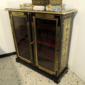 Louis XIV Showcase In Boulle Marquetry 18th Century