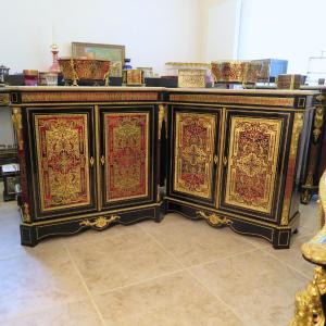 Pair Of Boulle Marquetry Cabinet Napoleon III Period In Perfect Condition