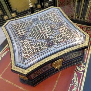 Jewelry Box In Boulle Marquetry On All Sides, Late 18th Century