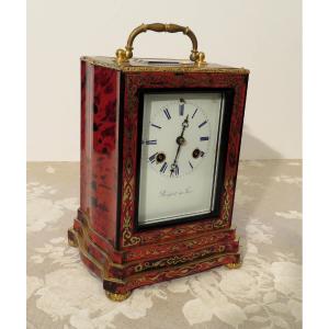 Stamped Bréguet Table Clock In Boulle Marquetry Napoleon III Period 19th