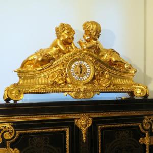 In The Manner Of Beurdeley Imposing Bronze Clock From The Napoleon III Period