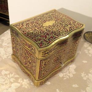  Liqueur Cellar In Boulle Marquetry All Sides  Napoleon III Period, Bohemian Crystal