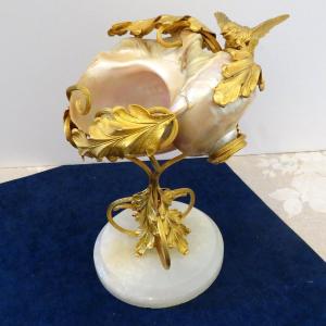 Shellfish And Gilt Bronze Cup  Trinket Dish Napoléon III 19th