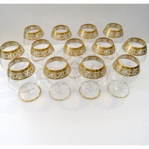 1 Large Glass Tasting In Crystal Saint-louis – Thistle Gold