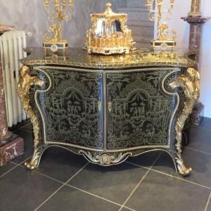In The Manner Of Mellier Drawers In Boulle Marquetry 19th Period Napoléon III Regency Style