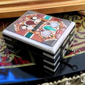 Watch Holder  With Hardstone Marquetry,  Pietra Dura Napoleon III Period