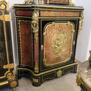 Cabinet 1 Door In Marquetry Boulle All Sides 19th Period Napoléon III