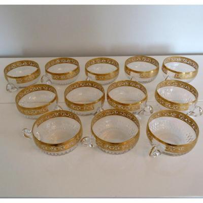 1 Small Crystal Cup From Saint Louis Model Thistle Gold