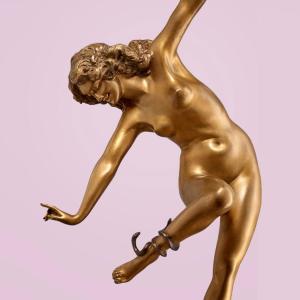 Claire Colinet (1880-1950) "cleopatra". Bronze, Signed 1920 - Art Deco