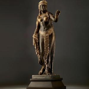 Clesinger, Antique Cast Edition, In Silvered Bronze, "oriental Dancer"