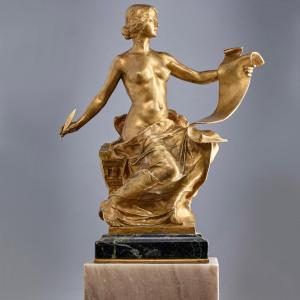 "allegory Of History" - Georges Bareau (1866-1931), F. Barbedienne Font