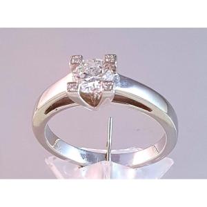 White Gold Engagement Ring With 0.51 Ct Diamond