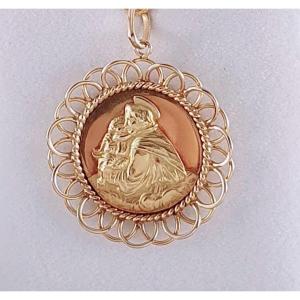 Medaille Religieuse Ancienne En  Or 750°/°°°