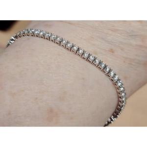 Tennis" Line Bracelet White Gold And Brilliant Diamonds