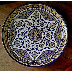Rare Sarregemine Faience Judaica Plate - 19th Century