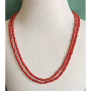 2-string Mediterranean Coral Necklace