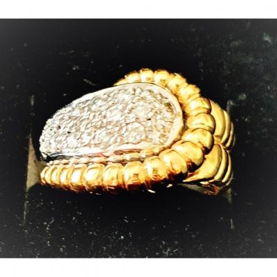 Yellow And White Gold Ring ( Around 1950) With Diamonds