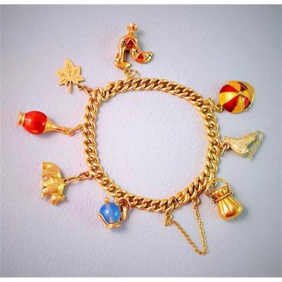 Charms Bracelet - 18 K Yellow Gold