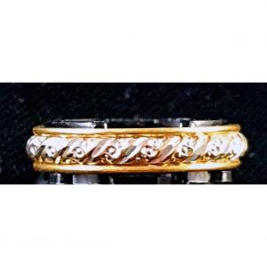 Antique Ring, Two Gold Pieces, Hand-engraved