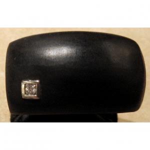 BAGUE EBENE NOIRE avec DIAMANT