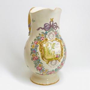 Meillonnas Or Sceaux? Ewer Attributed To The Painter Protais Pidoux - Eighteenth Century