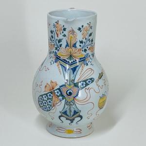 Rouen - Pitcher With So-called “sample” Decoration - Eighteenth Century