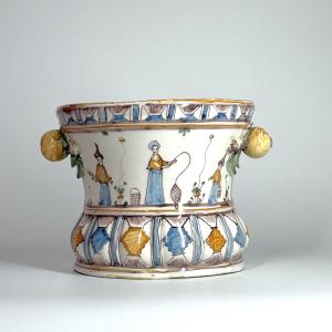 Large Flower Pot In Moncaut Earthenware - 18th Century