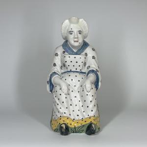 Lille Earthenware Pitcher Known As "jacqueline" - Eighteenth Century
