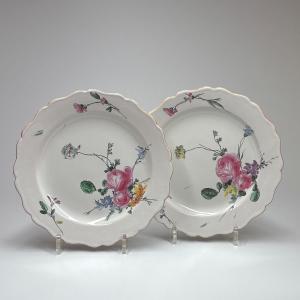 Pair Of Marseille Earthenware Plates, Robert Factory – 18th Century