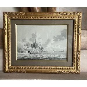 18th Century Dutch School. "naval Combat"