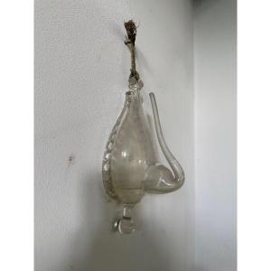 Glass Barometer (donderglas) From The 18th And 19th Centuries, Decorated With Ribbons