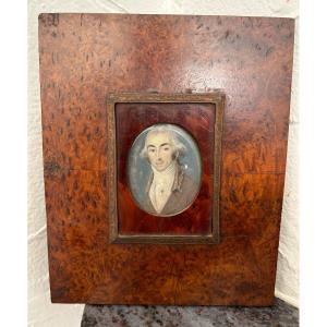 Old Miniature Portrait Of A Man Late Eighteenth Time
