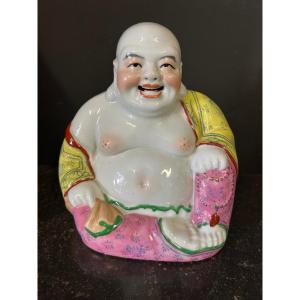 Buddha - Budai - Laughing Putai In Polychrome Enamelled Porcelain China Early Twentieth