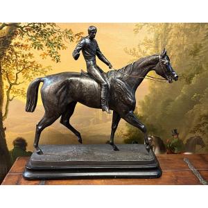 Franz Alex. Fried. Wilhelm Wolff (1816 - 1887) Important Metal Sculpture "the Jockey"
