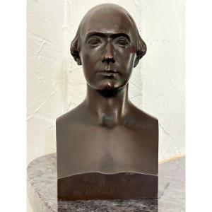 Paul Flosi XIXéme Buste En Bronze Représentant Bouffe Daté 1853 Réduction Colas 