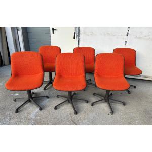 Charles Pollock (1902-1988) Series Of Six Comforto Edition Chairs Circa 1970