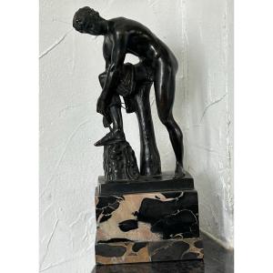 Bronze After Antiquity - Hermès Attaching His Sandal - Cincinnatus Ancient Greece